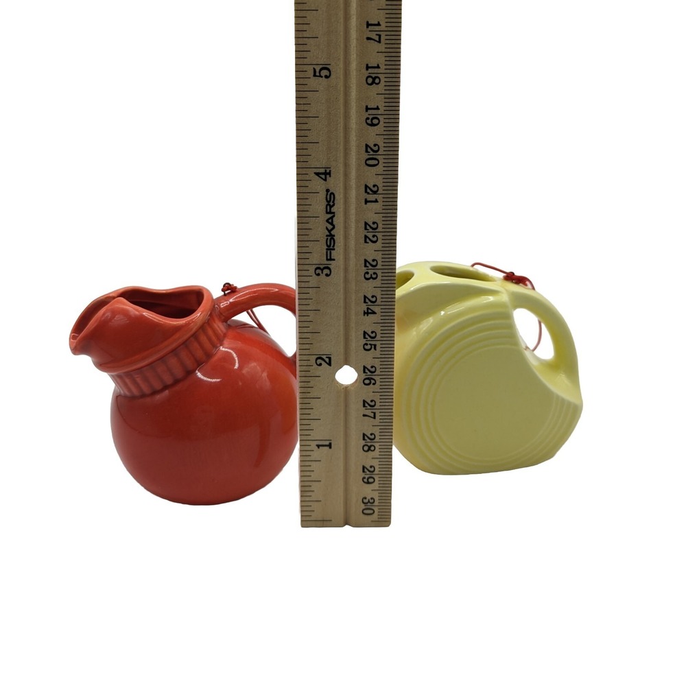 Seasons of Cannon Falls Red Orange Ball Pitcher Yellow Disc Jug Ornaments - Picture 15 of 15